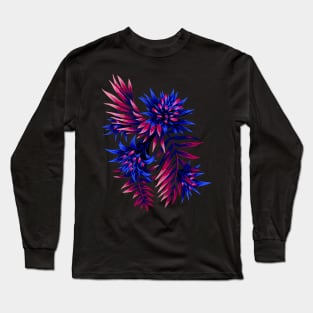 Fasciata Tropical Floral - Dark Blue / Purple Long Sleeve T-Shirt